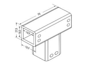 Alternative view of Stabilisatie vierkant 19x19 mm T-verbinding