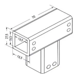 Alternative view of Stabilisatie vierkant 19x19 mm T-verbinding