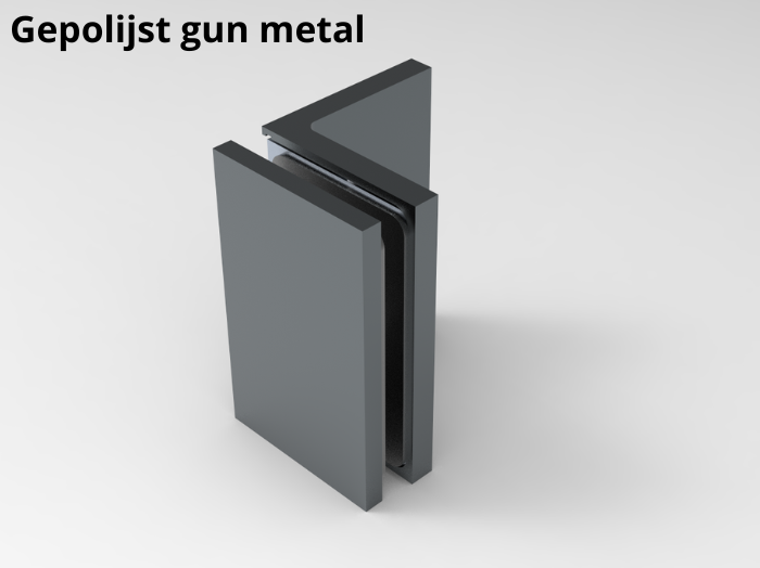 Douche glasklem Bellagio 90° wand/glas 11 Muurklem Bellagio 90° gepolijst gun metal