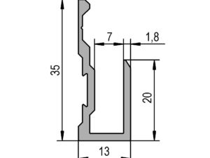 Spiegelprofiel technische tekening