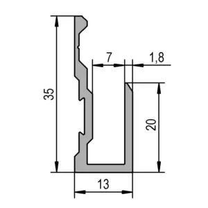 Spiegelprofiel technische tekening