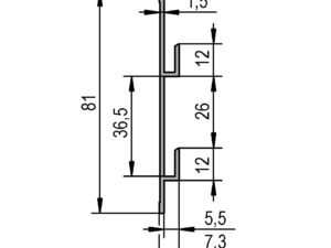 Spiegelrail technische tekening