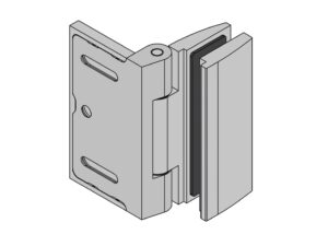Douchedeur scharnier Avila glas/wand 90° technische tekening
