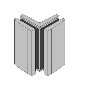 Hoekverbinder Avila glas/glas 90° technische tekening