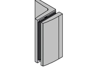 Hoekverbinder Avila glas/wand 90° technische tekening