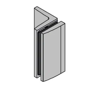 Hoekverbinder Avila glas/wand 90° technische tekening