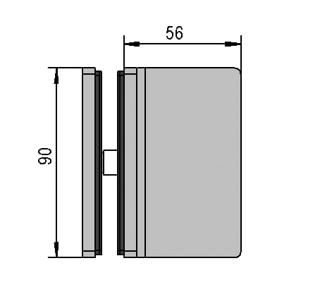 Douche glasklem hoekverbinder Santos glas/wand 90° 7 Hoekverbinder Santos glas/wand 90° technische tekening