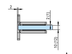 Douchedeur scharnier Santos HD glas/wand 90° technische tekening