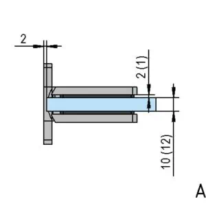 Douchedeur scharnier Santos HD glas/wand 90° technische tekening