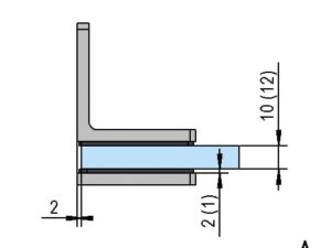 Hoekverbinder Santos HD glas/wand 90° technische tekening