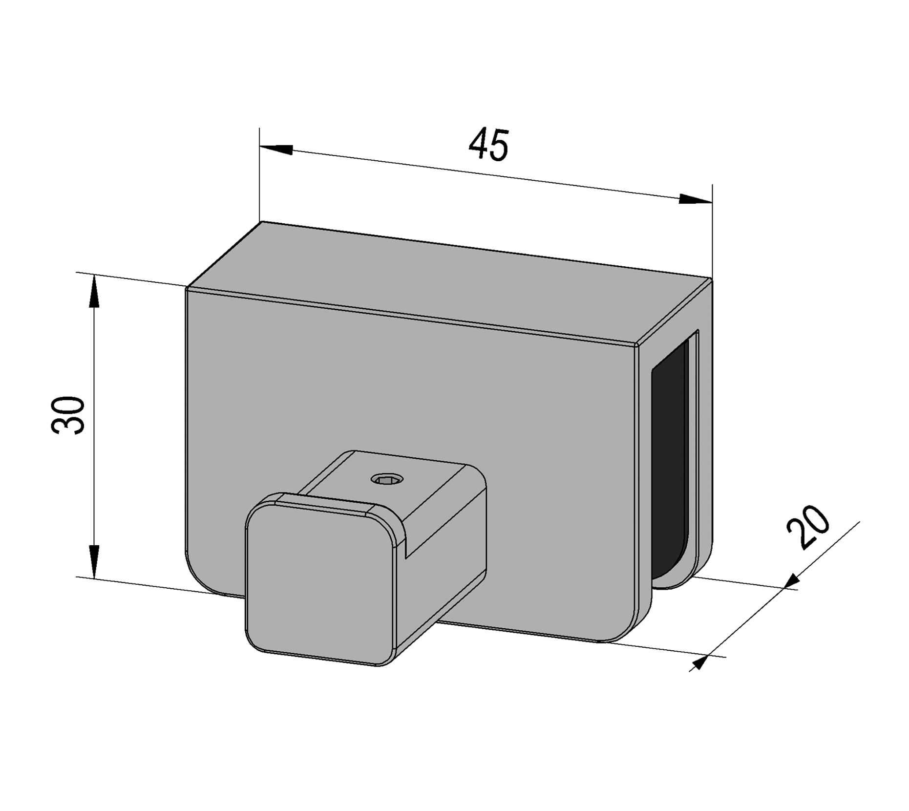 Handdoekhouder 5 Handdoekhouder één haak technische tekening