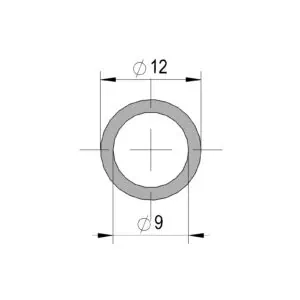 Stabilisatiestang Round 12 technische tekening