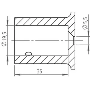Wandaansluiting versterkte uitvoering Round 19 technische tekening