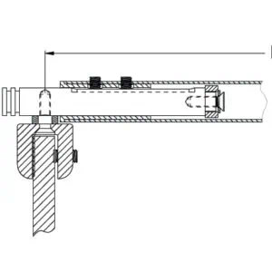 Telescopische stabilisatiestang set glas/glas Round 19 technische tekening