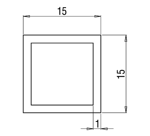 Stabilisatiestang set glas/glas Square 15 4 Stabilisatiestang set glas/glas Square 15 technische tekening