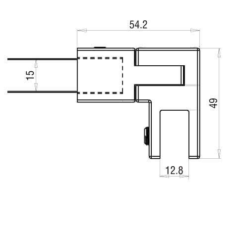 Stabilisatiestang set glas/glas Square 15 5 Stabilisatiestang set glas/glas Square 15 technische tekening