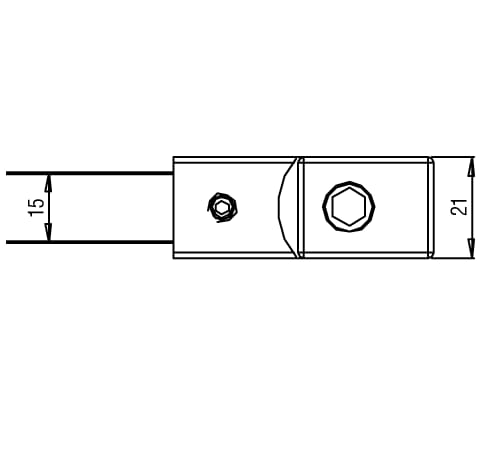 Stabilisatiestang set glas/glas Square 15 6 Stabilisatiestang set glas/glas Square 15 technische tekening