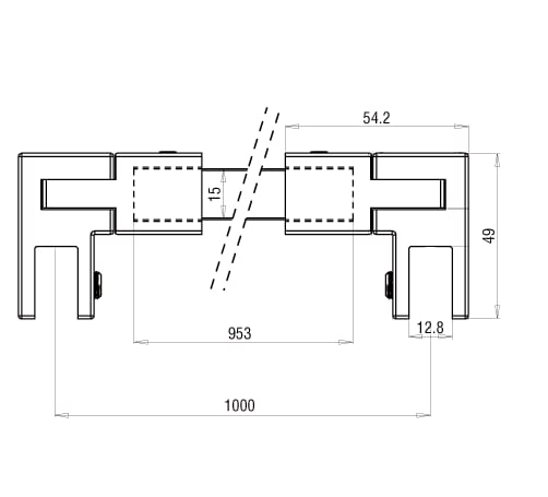 Stabilisatiestang set glas/glas Square 15 7 Stabilisatiestang set glas/glas Square 15 technische tekening
