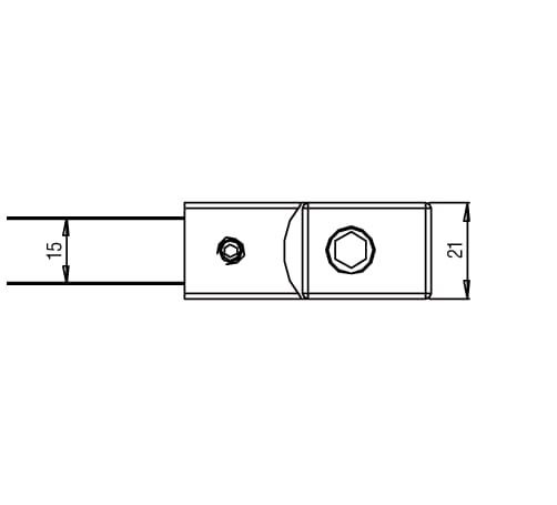 Stabilisatiestang set 45° wand/glas Square 15 10 Stabilisatiestang set 45° wand/glas Square 15 technische tekening