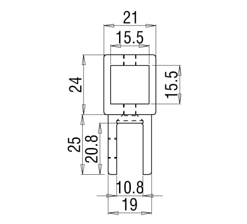 Glasaansluiting stabilisatiestang open Square 15 7 Glasaansluiting Square 15 technische tekening