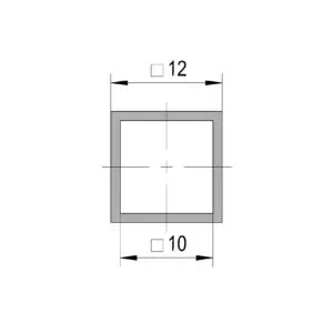 Stabilisatiestang Square 12 technische tekening