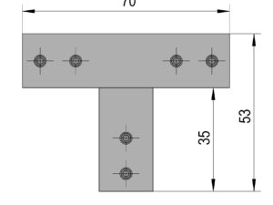 Driehoekverbinder Square 12 technische tekening