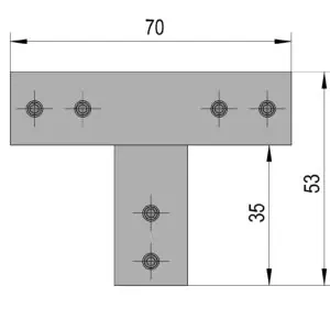 Driehoekverbinder Square 12 technische tekening