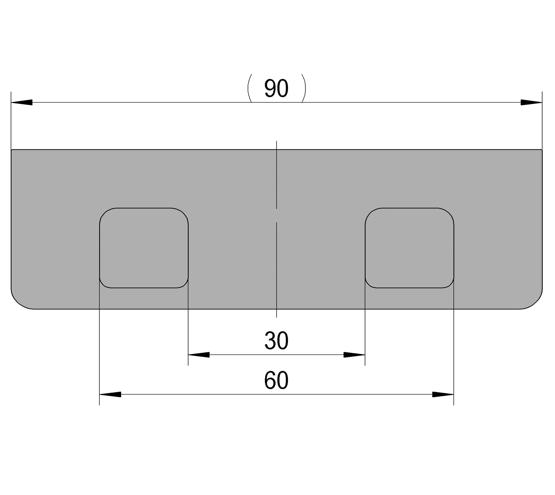 Handdoekhouder 10 Handdoekhouder twee haken technische tekening