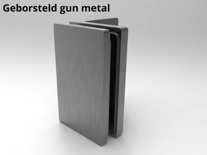 Douche glasklem Bellagio 90° wand/glas 12 Muurklem Bellagio 90° geborsteld gun metal