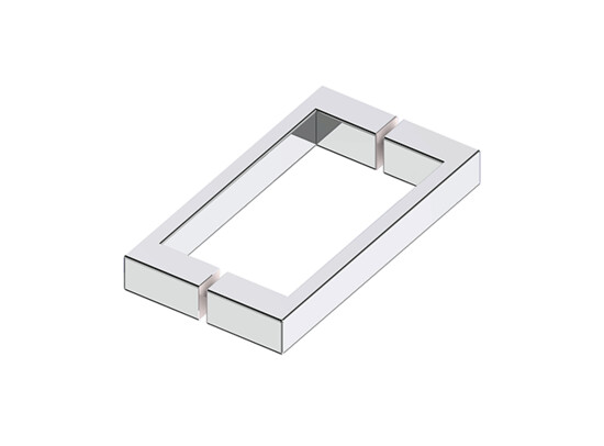 Vierkante U-greep L=476 mm, Glasdikte 8-12 mm 3 greep haaks