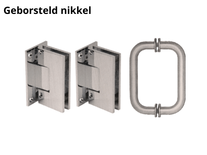 Douchedeur scharnier Vienna wand/glas met handgreep 5 Douchedeur scharnier Vienna wand/glas met handgreep geborsteld nikkel