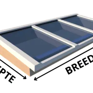 Compleet profielsysteem op maat - profielsysteem Lichtstraat Zadeldak- 58 mm profielen met oplegrubber - excl. glas