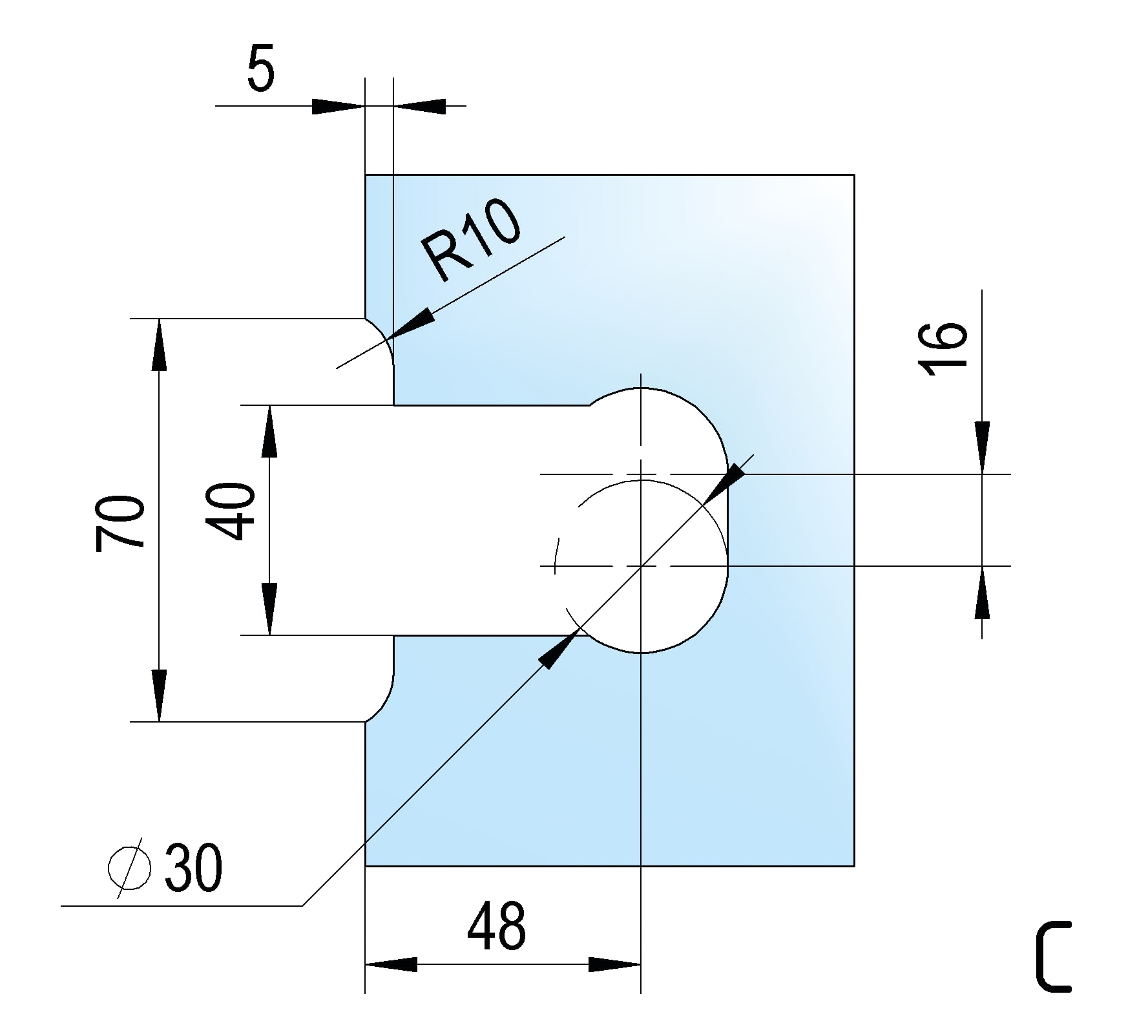 Douchedeur scharnier Juna glas/wand 90° - per 2 stuks 19 Douchedeur scharnier Juna glas/wand 90° technische tekening