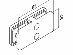 Alternative view of Glasklem RVS glas-glas 180 graden rechte verbinder - 2 stuks
