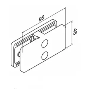 Alternative view of Glasklem RVS glas-glas 180 graden rechte verbinder - 2 stuks