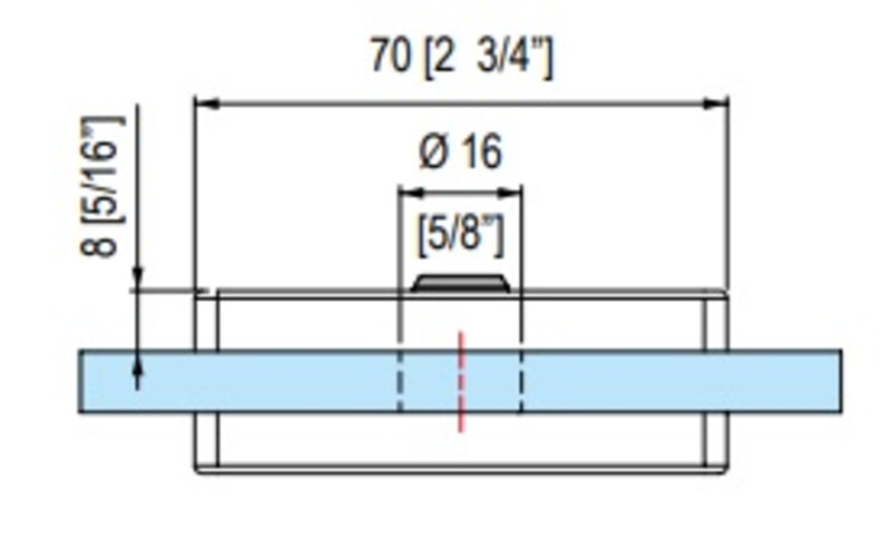 Handgreep 120x70mm voor schuifdeur zelfklevend 3 Handgreep