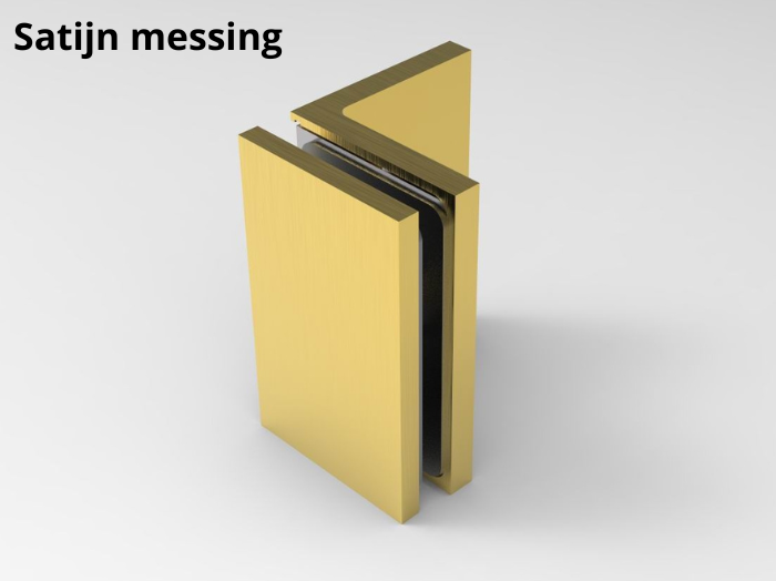 Douche glasklem Bellagio 90° wand/glas 15 Muurklem Bellagio 90° satijn messing