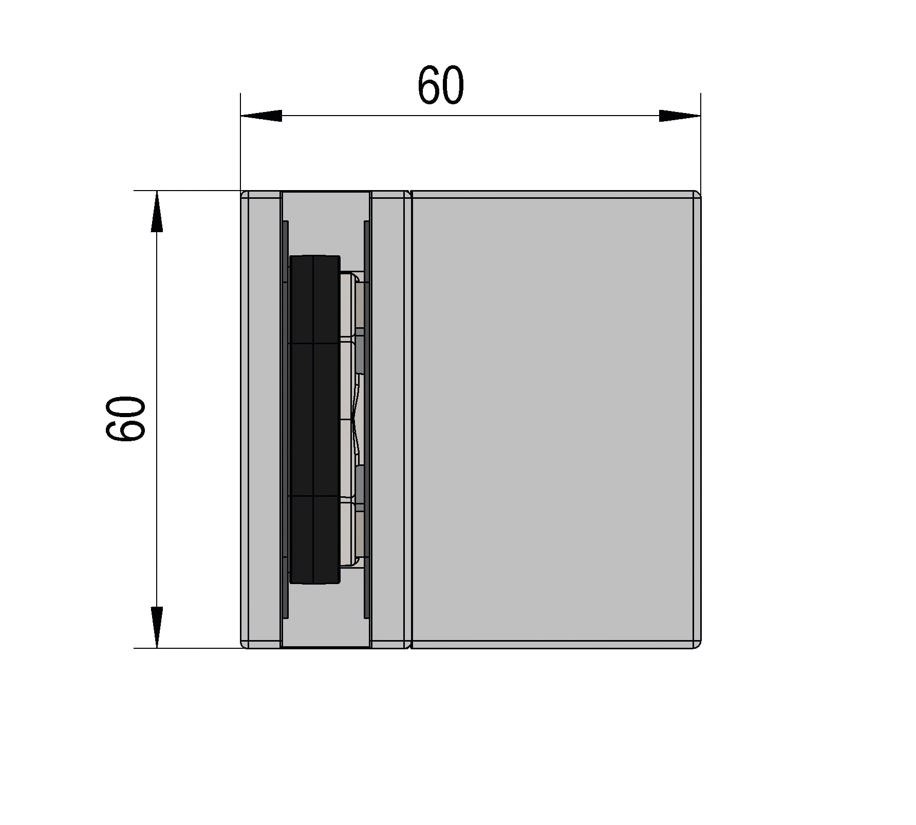 Douchedeur scharnier Juna glas/wand 90° - per 2 stuks 13 Douchedeur scharnier Juna glas/wand 90° technische tekening