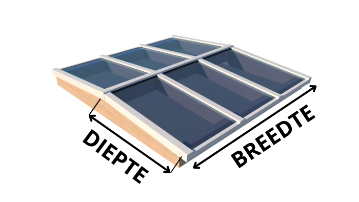 Compleet profielsysteem op maat - profielsysteem Lichtstraat Zadeldak- 58 mm profielen met oplegrubber - excl. glas 3 Compleet profielsysteem op maat - profielsysteem Lichtstraat Zadeldak- 58 mm profielen met oplegrubber - excl. glas