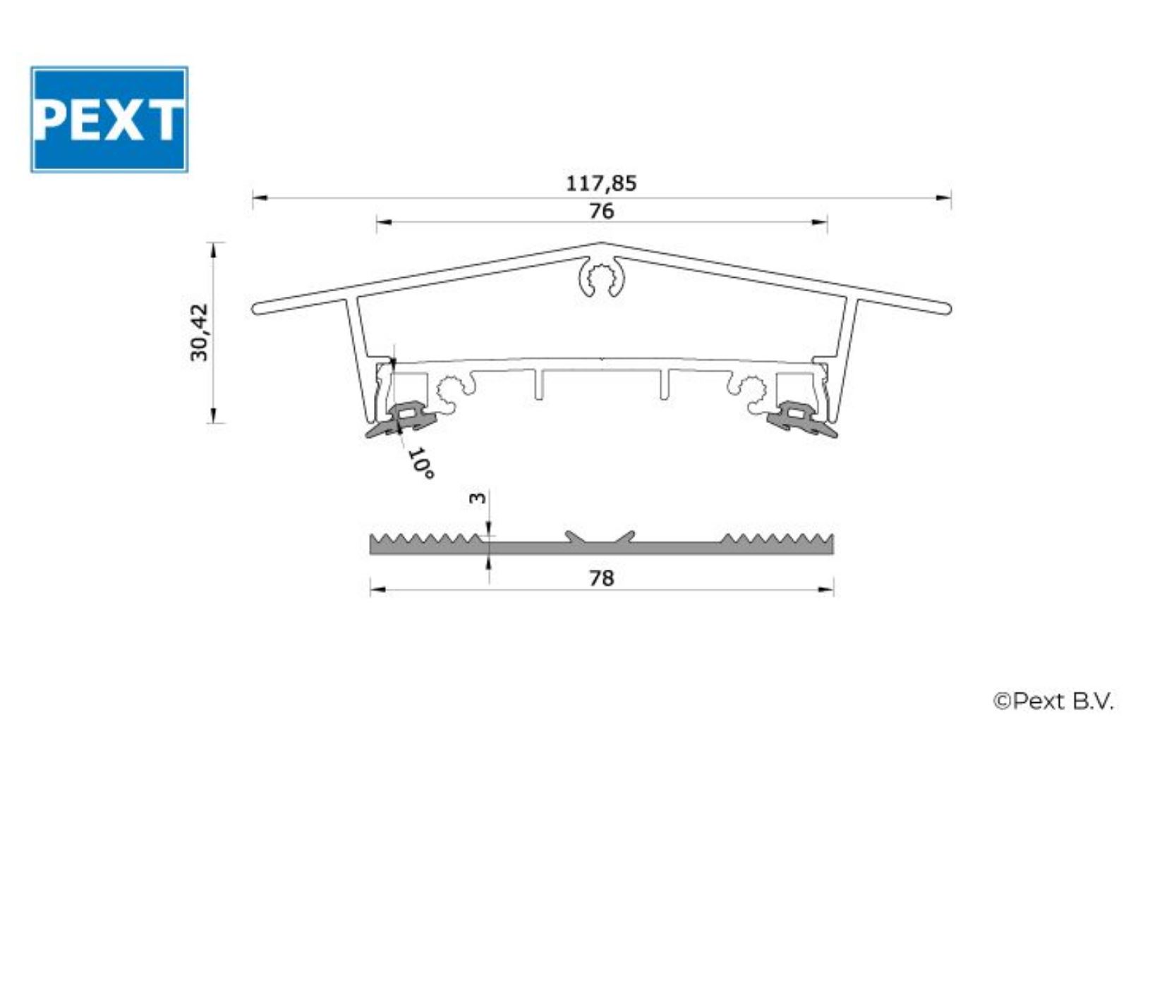 Compleet profielsysteem op maat - profielsysteem Lichtstraat Zadeldak- 58 mm profielen met oplegrubber - excl. glas 7 Compleet profielsysteem op maat - profielsysteem Lichtstraat Zadeldak- 58 mm profielen met oplegrubber - excl. glas - Afbeelding 5