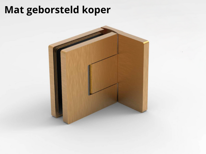 Sauna scharnier Bellagio 90° glas/wand 15 Sauna scharnier glas/wand mat geborsteld koper