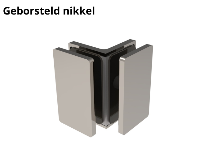 Douche glasklem Como 90° glas/glas 5 Douche glasklem Como 90° glas/glas geborsteld nikkel