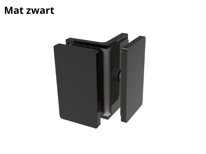 Douche glasklem Como 90° glas/glas 6 Douche glasklem Como 90° glas/glas mat zwart