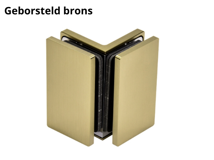 Douche glasklem Como 90° glas/glas 7 Douche glasklem Como 90° glas/glas geborsteld brons