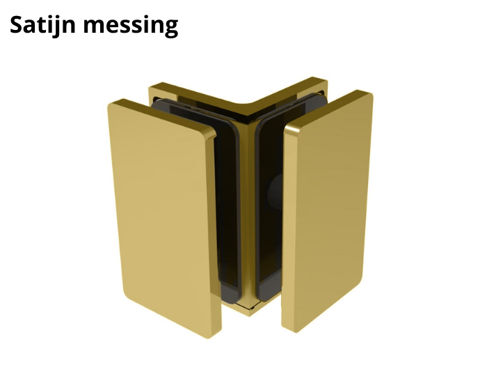 Douche glasklem Como 90° glas/glas 8 Douche glasklem Como 90° glas/glas satijn messing