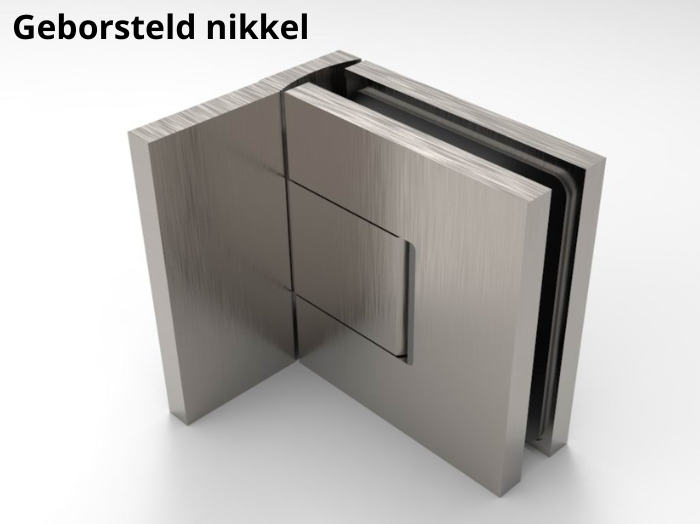 Sauna scharnier Bellagio 90° glas/wand 7 Sauna scharnier glas/wand geborsteld nikkel