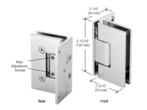 Douchedeur scharnier Vienna 90° wand/glas verlegde muurplaat - verstelbaar
