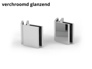 Hoekverbinder Juna glas/glas 135° verchroomd glanzend