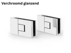 Douchedeur scharnier Juna glas/glas 180° voor sauna - verchroomd glanzend