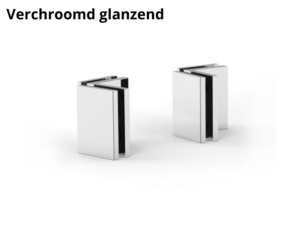 Hoekverbinder Juna glas/glas 90° verchroomd glanzend